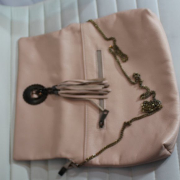 Borse In Pelle Genuine Leather Italy Crossbody bag Peach Made in Italy 13"x10" - Picture 10 of 11